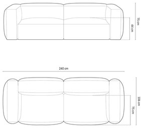 Divano componibile beige 240 cm Martina - Micadoni Home