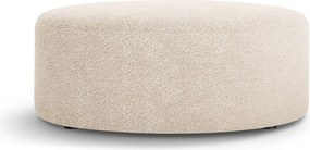 Poggiapiedi beige con rivestimento in bouclé Dia – Micadoni