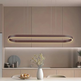 Lucande Smart lampada LED a sospensione Melinay, caffè, CCT, Tuya Melinay Lucande, dimmerabile, Marrone / Ruggine, Soggiorno / Sala da pranzo, Alluminio, Moderno
