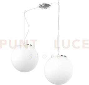 Mars sospensione spostabile montatura cromo vetro bianco d.30 cm 2 ...