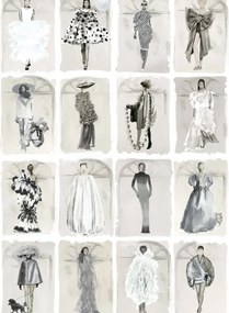 Cole & Son Carta da parati Couture Carousel with Windows - Monochrome Pearl