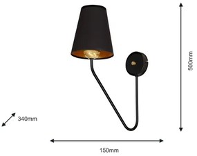 Applique VICTORIA 1xE27/60W/230V nero