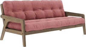 Divano letto in velluto a coste rosa 204 cm Grab Carob - Karup Design