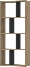 Libreria Moderna 60x25x140 Tuco Rovere Chiaro E Antracite