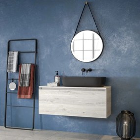 Kamalu - mobile 100cm per bagno sospeso con cassetto ammortizzato sp-100b