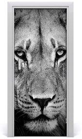 Adesivo per porta Ritratto di un leone 75x205 cm