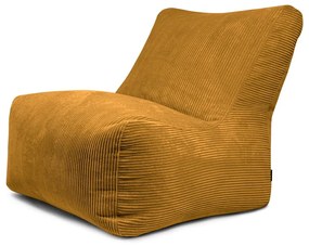 Puof a sacco color senape con rivestimento in velluto a coste Seat 100 Lounge – SLOWDOWN