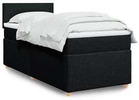 Giroletto A Molle Con Materasso Nero 90x200 Cm İn Tessuto /
