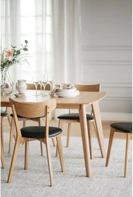 Sedia da pranzo in rovere marrone con seduta nera Ami - Rowico