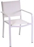 Sedia da Giardino 55x61xh84,5 cm in Alluminio e Texilene El Paso Bianco