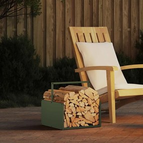 Rastrelliera Per Legna Da Ardere Verde Oliva 40x40x40 Cm /