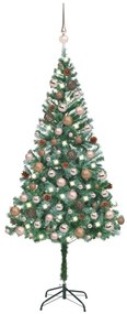 Albero di Natale Preilluminato con Palline e Pigne, Albero di Natale Preilluminato con Palline e Pigne 180 cm III