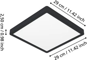 Eglo 901331 - Plafoniera LED per bagno FUEVA LED/13W/230V 29x29 cm IP44 nero