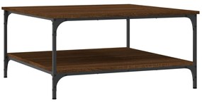 Tavolino da salotto rovere marrone 80x80x40cm legno multistrato