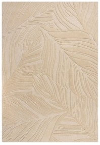 Tappeto in lana beige 160x230 cm Lino Leaf - Flair Rugs