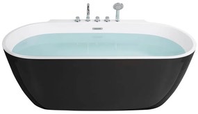 Vasca da bagno freestanding nero con rubinetteria 170 x 80 cm ROTSO Beliani