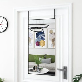 Specchio da Porta in Vetro e Alluminio disponibile in varie dimensioni, 50 x 100 cm / Nero