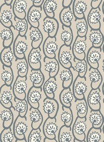 Josephine Munsey Carta da parati Geranium Stripe - Bude Blue/ Clarke White/ Edge Sand