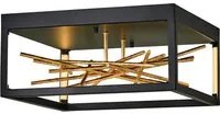 Plafoniera Industrial Nordica Styx Acciaio Nero Oro Led Integrato 8W 3000K 931Lm