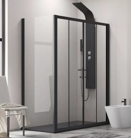 Box doccia 160x80 doppio scorrevole colore nero KFN6000S - KAMALU