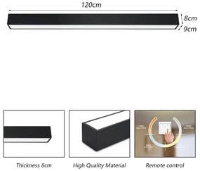 Immax NEO 07256L - Luce LED dimmerabile LUNGO 38W/230V Wi-Fi Tuya nero + +TC