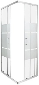 Box doccia con ingresso angolare scorrevole Zesk rettangolare L 100 x L 80 x H 190 cm in vetro, sp. 6 mm serigrafato cromo