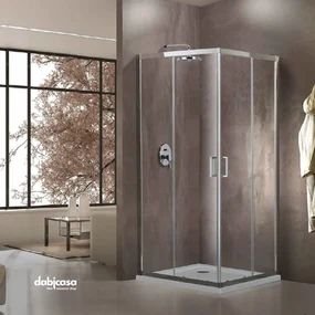 Box Doccia "Niceline" 80 X 100 Con Apertura Angolare Cristallo Trasparente 6Mm