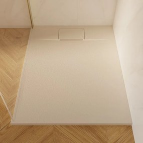 Piatto doccia NEO V2 SENSEA in composito minerale di resina gelificata beige L 70 x L 90 x H 2.7 cm opaco