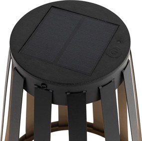 Lampada da tavolo da esterno nera con LED dimmerabile a 3 livelli, solare e ricaricabile - Penny