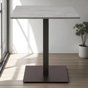 Tavolo bar ristorante pub quadrato 60x60 cm con piano laminato Cemento H 107