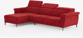 Capri Divano letto angolare con penisola contenitore e poggiatesta reclinabili - elegante tessuto smacchiabile T30