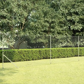 Recinzione İn Rete Con Pali İn Acciaio Zincato 15x1,5 M Argento /