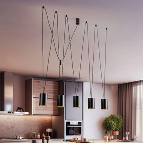 Nowodvorski Lighting Lampada a sospensione More Tone, nero/oro, 5 luci