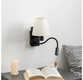 Brilagi - Applique a LED NUBILA 1xE27/25W/230V + LED/3W nero/color crema