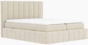 Letto boxspring in bouclé fatto a mano con contenitore Moretti, H4