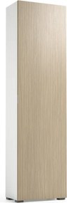 Scarpiera TERRANEO mobile multiuso 1 anta apertura battente, doppia profondità L 50 x H 183 x P 30 cm 16 paia, beige