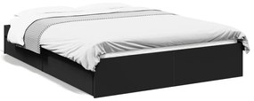 Giroletto Con Cassetti Nero 120x190 Cm İn Legno Multistrato /