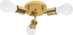 Lampada Da Soffitto Triplo Plafoniere Metallico Gold APP704-3C