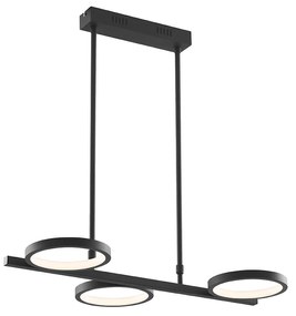 Lampada a sospensione moderna nera con LED dimmerabile a 3 livelli 3 luci - Vivé