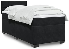 Giroletto A Molle Con Materasso Nero 100x200 Cm İn Velluto /