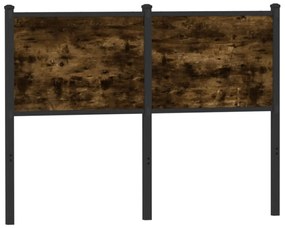 Testiera Rovere Fumo 120 Cm İn Legno Multistrato E Acciaio /