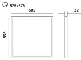 Pannello LED incasso CAPRI 25W/36W/40W 230V 3000-5700K IP44 60x60 cm