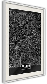 Poster  City Map: Berlin (Dark)  Cornice Quadri Cornice d'oro, Larghezza x Altezza Home decor 20x30