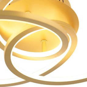 Plafoniera oro 45 cm con LED dimmerabile a 3 livelli - Rowin