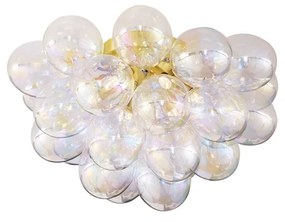 Lampada da soffitto di design in ottone con vetro arcobaleno 6 luci - Uvas