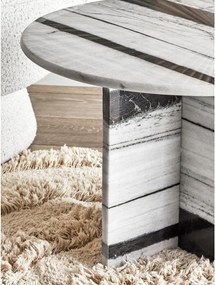 Tavolino da salotto rotondo bianco e nero in marmo ø 61 cm Rosito – Bloomingville