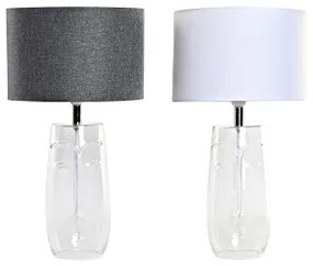 Lampada da tavolo DKD Home Decor Cristallo Trasparente Bianco Grigio chiaro 30 x 30 x 54 cm (2 Unità)
