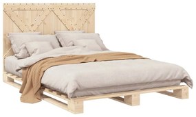 Giroletto con testiera 160x200 cm in legno massello di pino