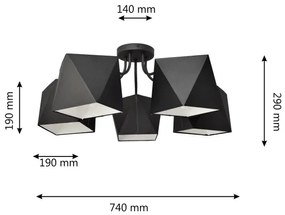 Lampadario ADAMANT 5xE27/15W/230V nero