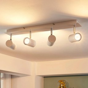 Lindby Lampada LED da soffitto Iluk bianca a 4 luci